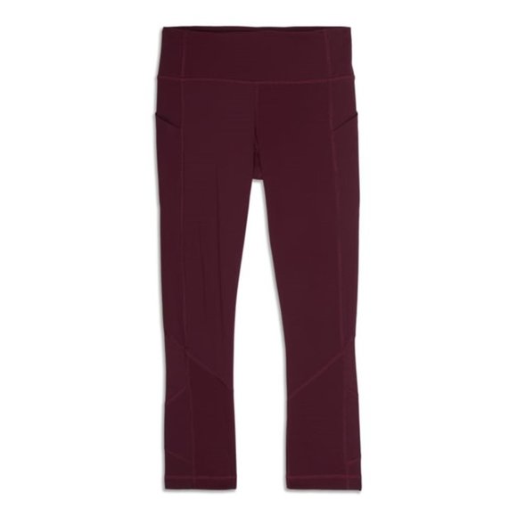 Lululemon Pace Mid-Rise Rival Crop 22” - Cassis/Garnet (Maroon) - Size 8 - Picture 2 of 8